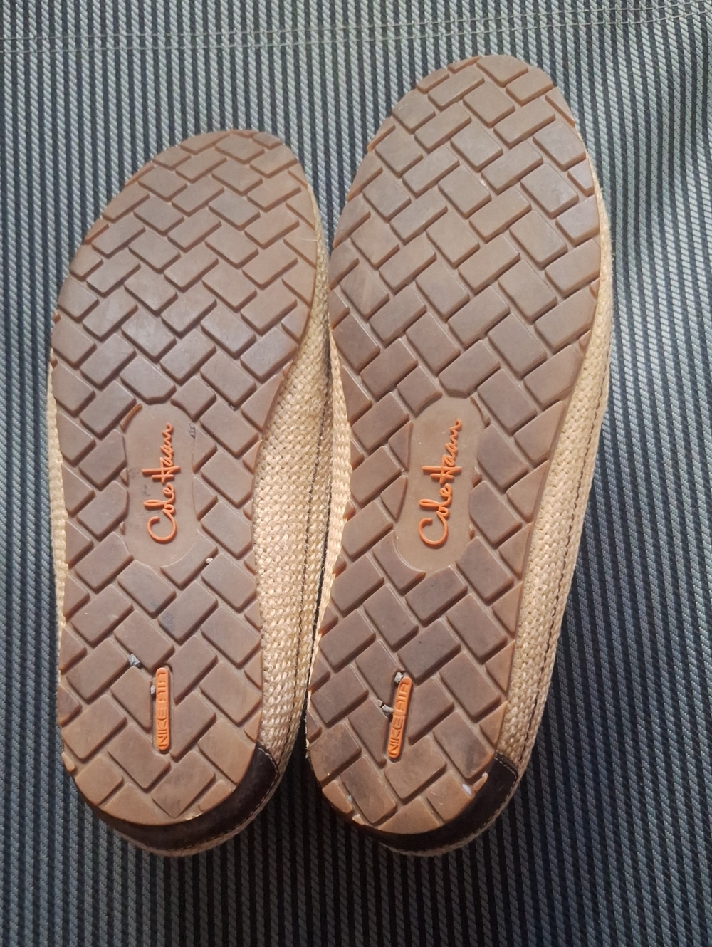 Cole Haan Nike Air Loafers Woven Leather Espadrille Slip-On Brown 11 - Picture 6 of 9